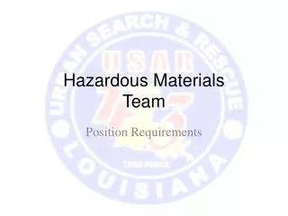 Hazardous Materials Team