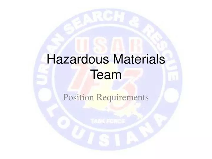 hazardous materials team