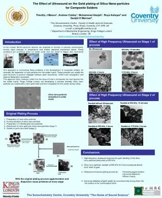 The Effect of Ultrasound on the Gold plating of Silica Nano-particles for Composite Solders