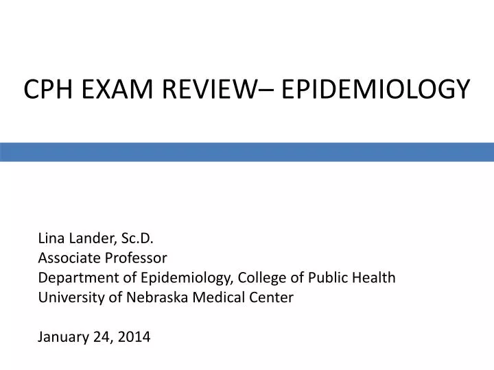 cph exam review epidemiology