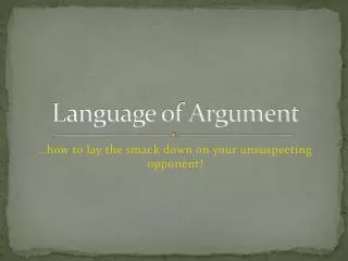 Language of Argument