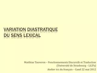 variation diastratique du sens lexical
