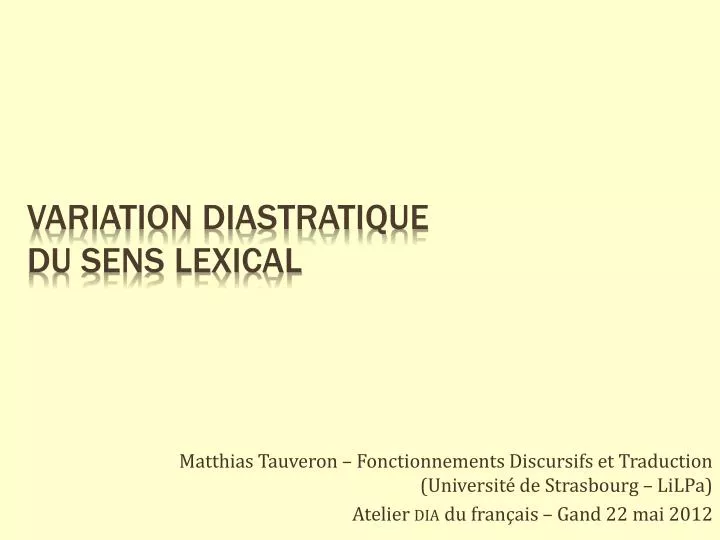 variation diastratique du sens lexical