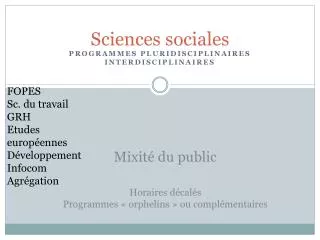 sciences sociales