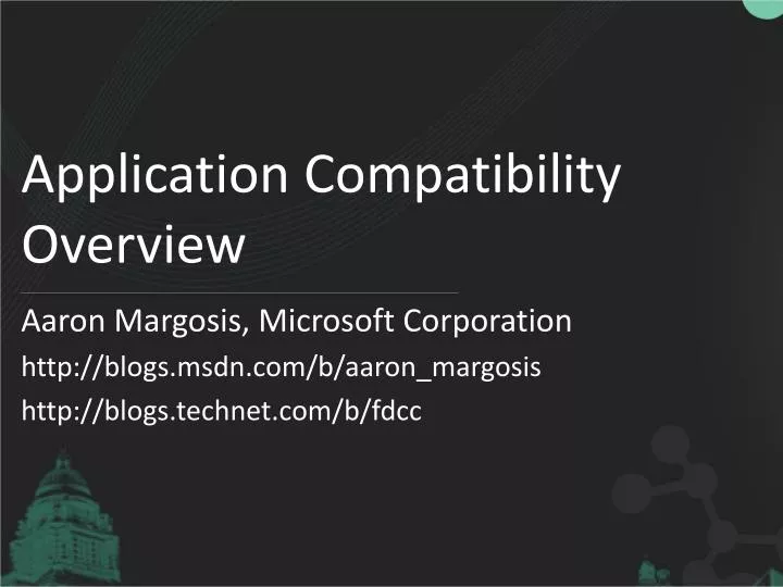 application compatibility overview