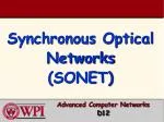 Synchronous Optical Networks (SONET) - slide 1