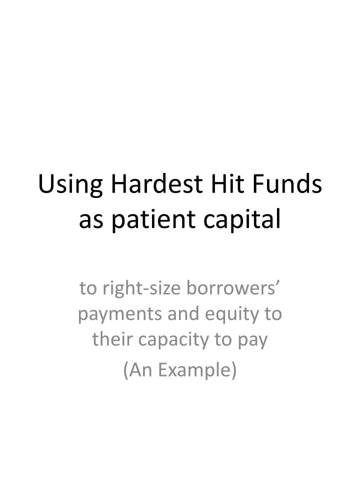 using hardest hit funds as patient capital
