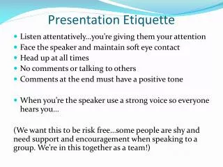 Presentation Etiquette