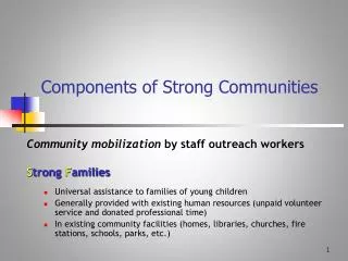 Components of Strong Communities