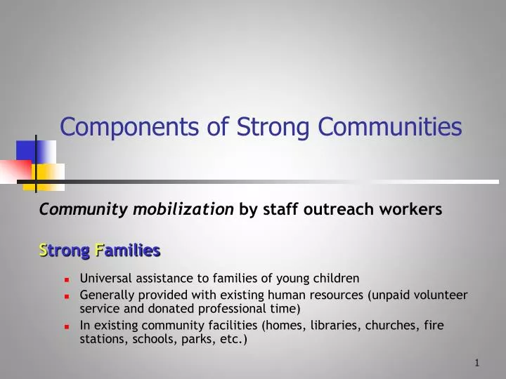components of strong communities