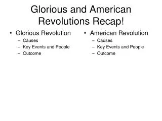 Glorious and American Revolutions Recap!
