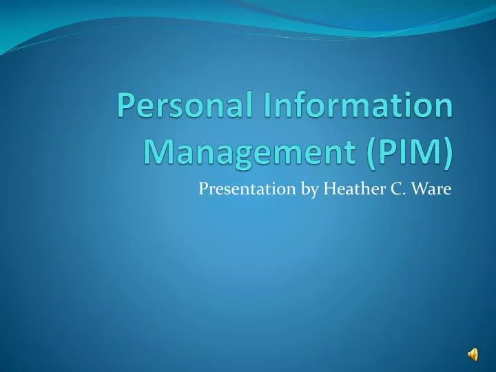 personal information management pim