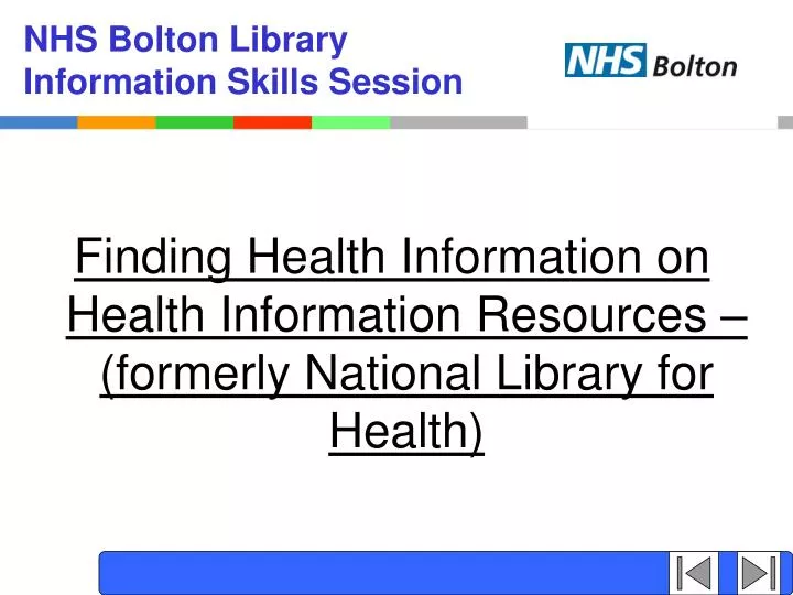nhs bolton library information skills session
