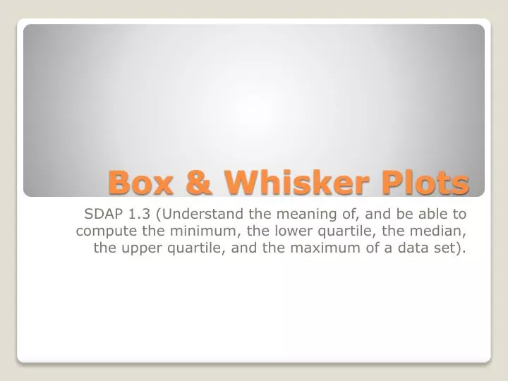 box whisker plots