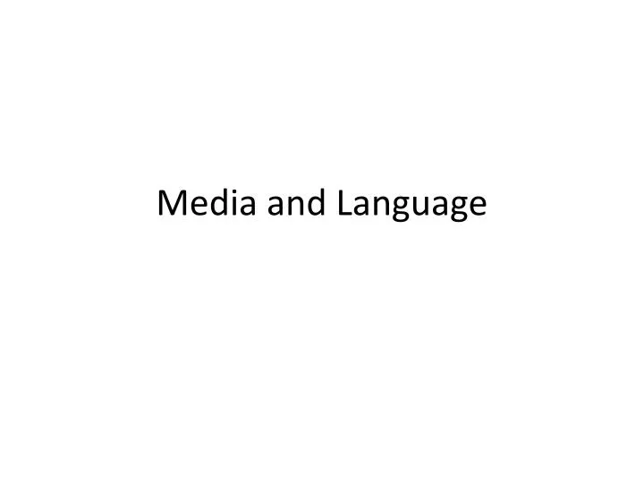 media and language