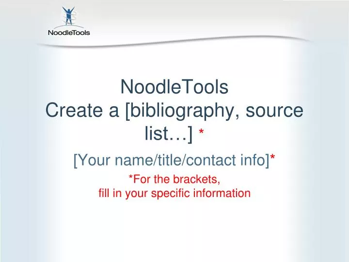 noodletools create a bibliography source list