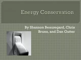 Energy Conservation