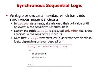 Synchronous Sequential Logic