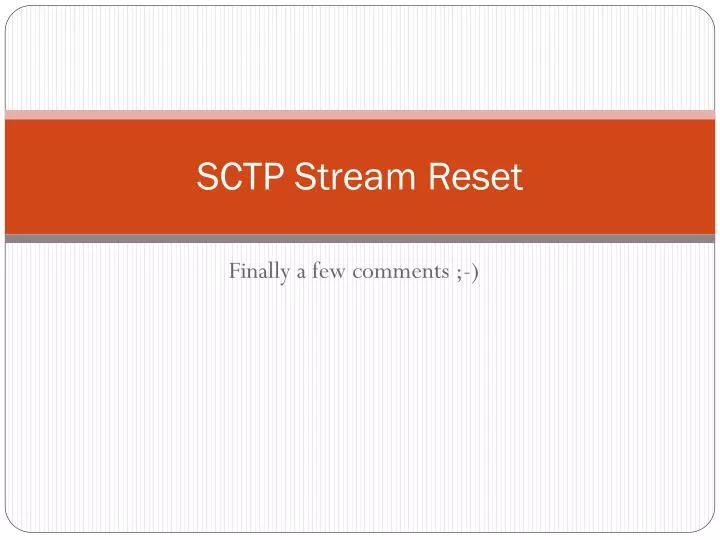sctp stream reset