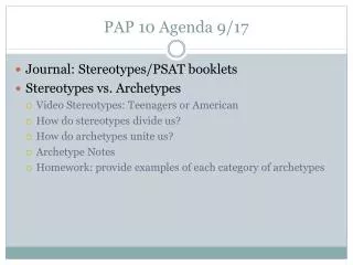 PAP 10 Agenda 9/17