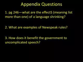 Appendix Questions