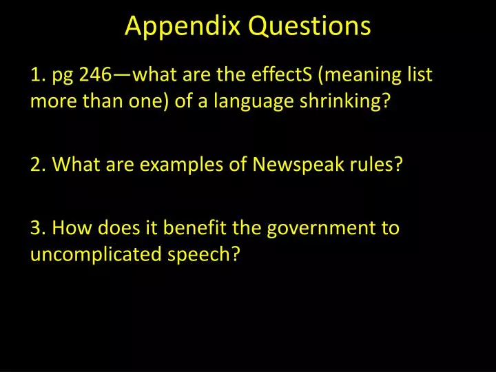 appendix questions