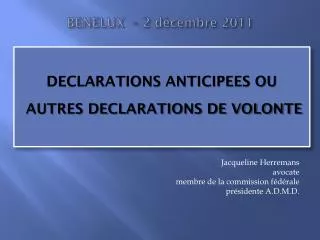 benelux 2 d cembre 2011