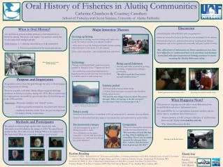 Oral History of Fisheries in Alutiiq Communities