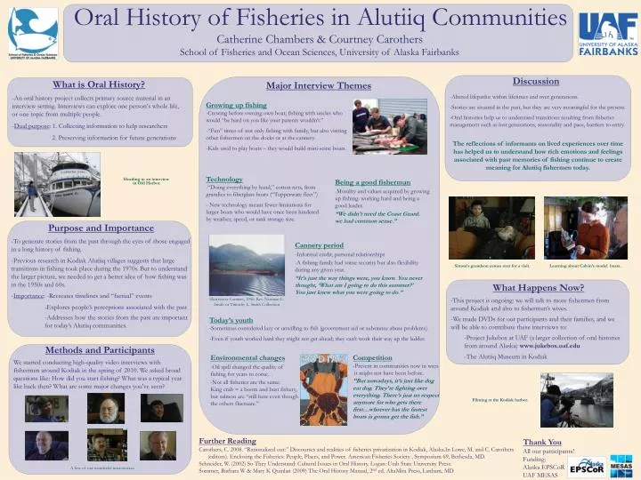 oral history of fisheries in alutiiq communities