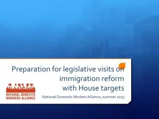 Preparation for legislative visits on immigration reform with House targets