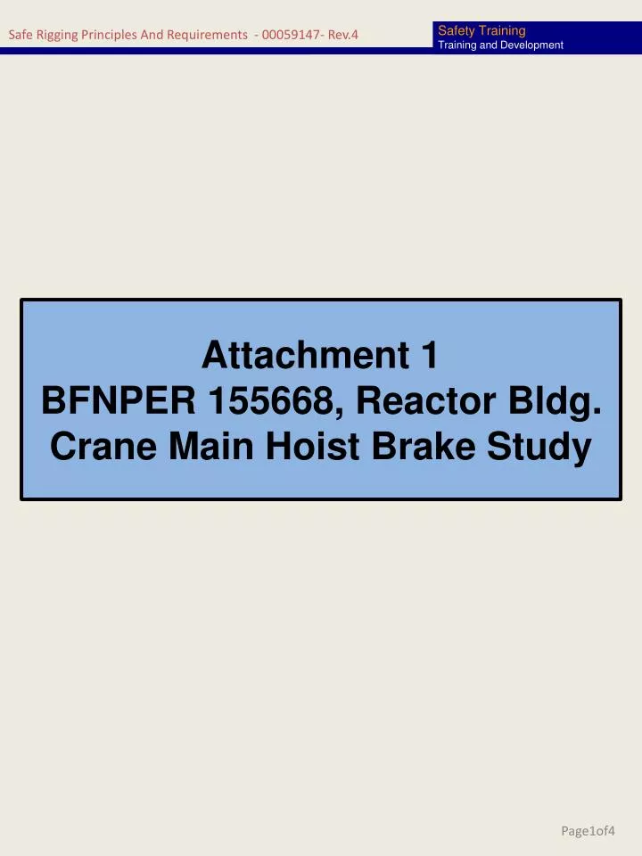 attachment 1 bfnper 155668 reactor bldg crane main hoist brake study