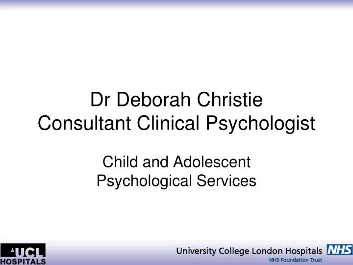dr deborah christie consultant clinical psychologist