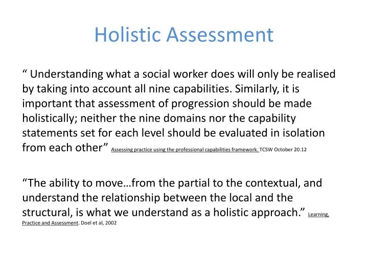 holistic assessment