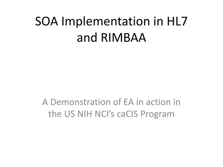 soa implementation in hl7 and rimbaa