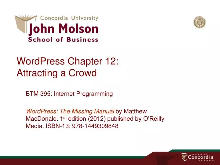 wordpress chapter 12 attracting a crowd