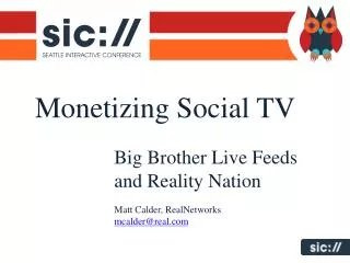 Monetizing Social TV