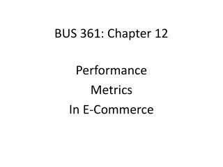 BUS 361: Chapter 12