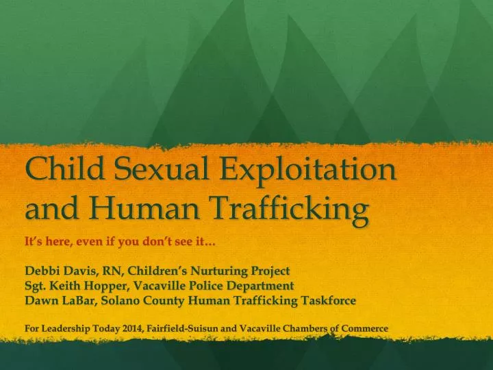 child sexual exploitation and human trafficking