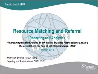 Resource Matching and Referral Reporting and Analytics