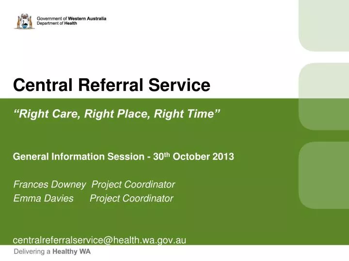 central referral service