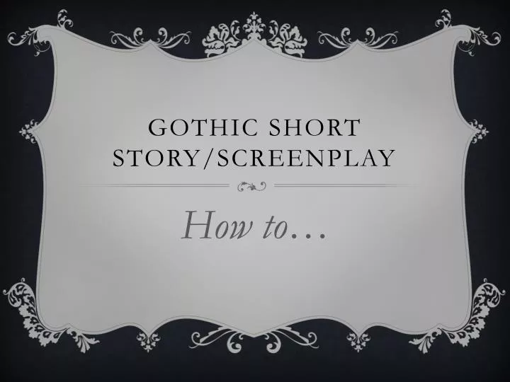 gothic short story essay