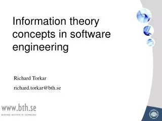 Information theory concepts in software engineering
