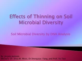 Effects of Thinning on Soil Microbial Diversity