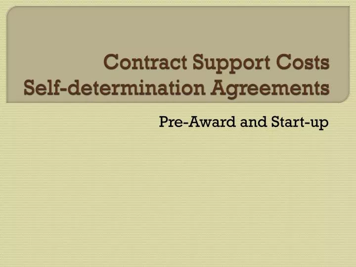 contract support costs self determination agreements