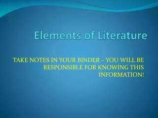 Elements of Literature