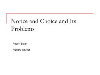 Notice and Choice and Its Problems