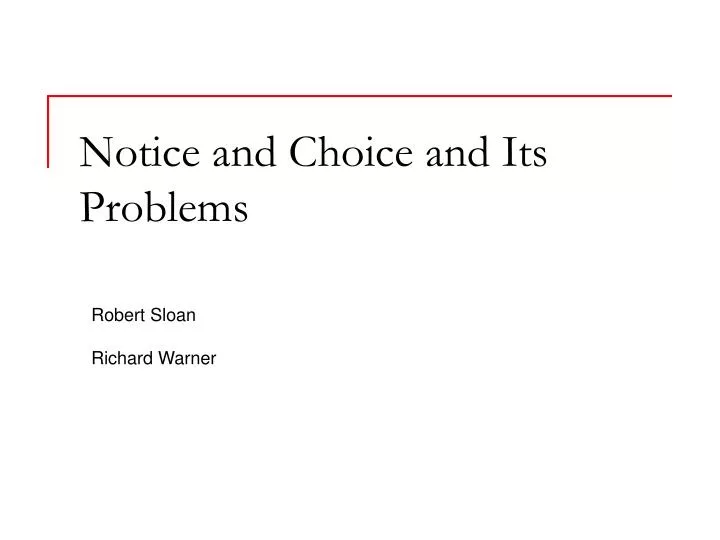 notice and choice and its problems