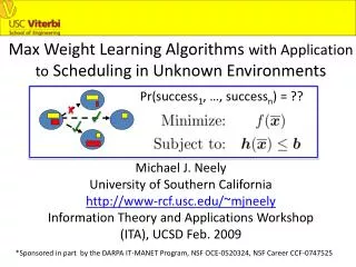 Max Weight Learning Algorithms with Application to Scheduling in Unknown Environments