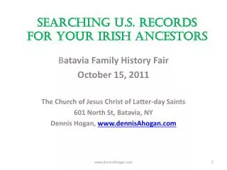 Searching U.S. Records for your Irish Ancestors