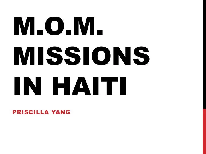 m o m missions in haiti